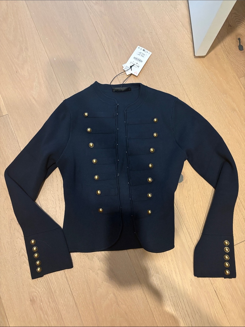NWT Zara Knit Military Button Cardigan